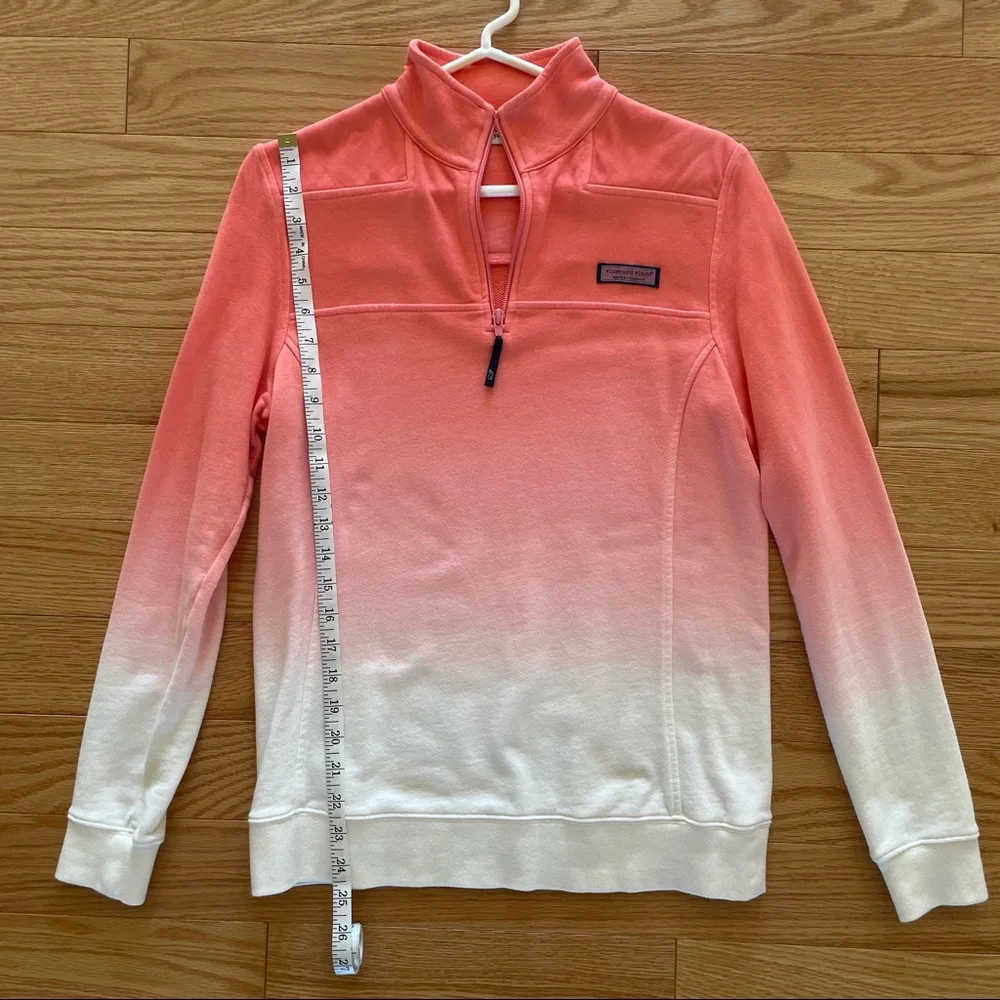 Vineyard Vines Pink Ombré Quarter Zip Shep Pullover- Size XS - Picture 1 of 5